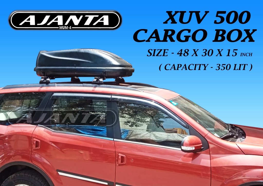 XUV 500 ROOF BOX-CRGO-BOX-AERODYNAMIC-ROOF-BOX-AJANTA-ROOF-SYSTEM-MANUFACTURE-IN
